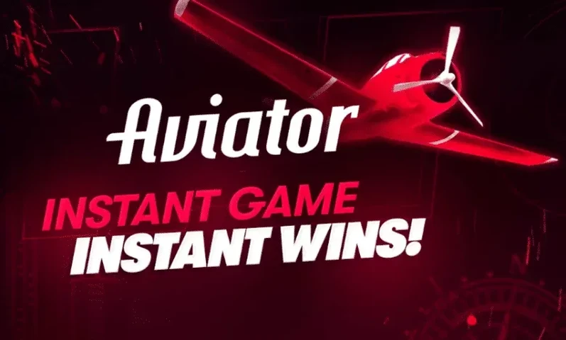 Aviator bonus game key art with a plane climbing over an instant-win banner